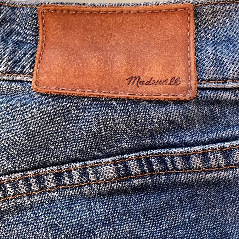 Madewell jeans 27 the slim boyjean blue distressed including crutch area - Picture 2 of 14